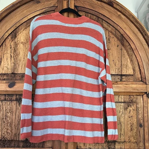 Free People Beach Malibu Surf Sweater Set Stripe Red Blue Knit Set Shorts Top - Picture 8 of 11